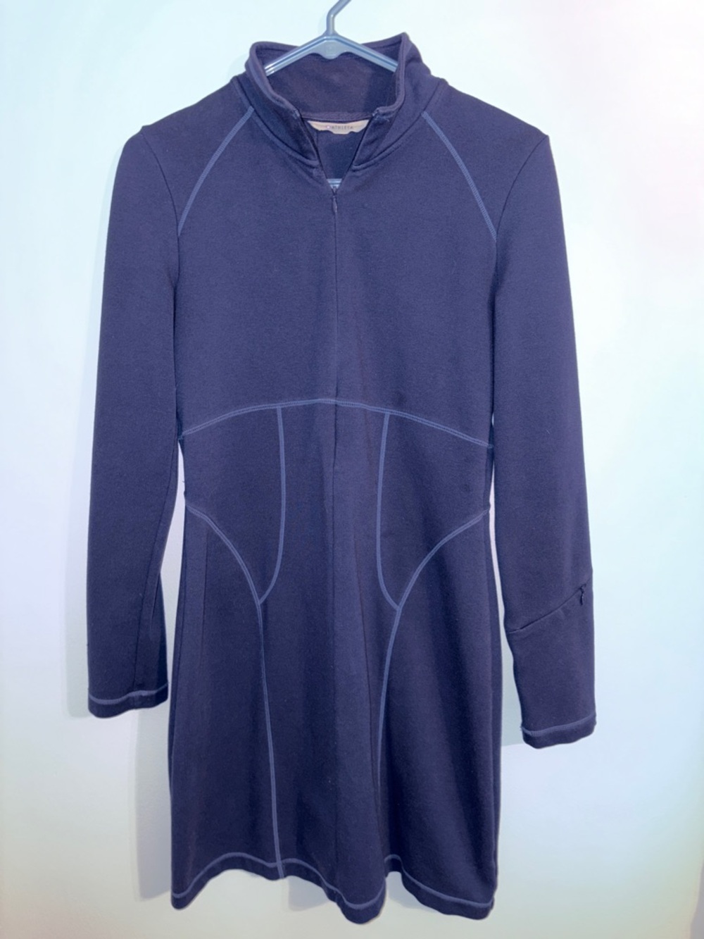 Athleta Scuba Dark Navy Quarter-Zip Dress